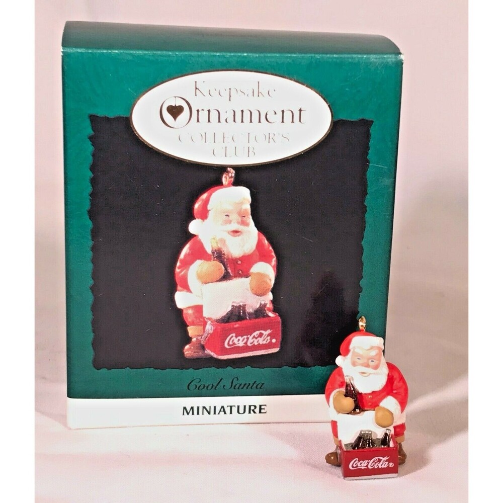 Coca-Cola Hallmark Cool Santa Miniature Ornament 1993 Collectors Club